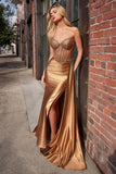 Ladivine CD773 Dress Strapless Crystal Satin Gown