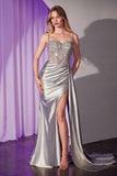 Ladivine CD774 Dress Crystal & Satin Fitted Gown