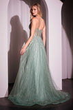 Ladivine CD786 Dress Crystal Embellished A-Line Tulle Gown