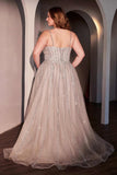 Ladivine CD786C A-Line Layered Tulle Plus Size Dress