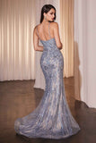 Ladivine CD795 Dress Lace & Tulle Crystal Embellished Fitted Gown