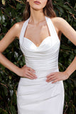Ladivine CD796W Dress Stretch Spandex Fitted Halter Bridal Gown