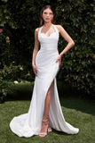 Ladivine CD796W Dress Stretch Spandex Fitted Halter Bridal Gown