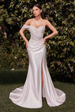 Ladivine CD804W Dress Lace Satin Fit & Flare Bridal Gown