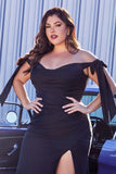 Cinderella Divine CD943C Long Fitted Stretch Jersey Formal Dress Off Shoulder