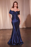 Ladivine CDS507 Dress Off The Shoulder Satin & Lace Gown