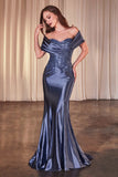 Ladivine CDS507 Dress Off The Shoulder Satin & Lace Gown
