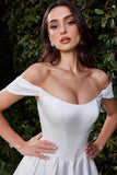 Ladivine CDS513W Dress Off the Shoulder Soft Satin Bridal Ball Gown