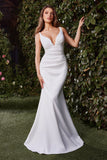 Ladivine CH378W FItted Neoprene Fit and Flare Wedding Dress