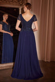 Ladivine CL07 A-Line Chiffon Beaded Gown
