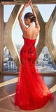 Ladivine CM352 Long Embellished Sweetheart Mermaid Gown