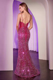 Ladivine CM370 Dress Fitted Sequin Prom Gown