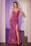 Ladivine CM370 Dress Fitted Sequin Prom Gown