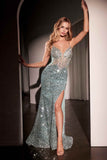 Ladivine CM370 Dress Fitted Sequin Prom Gown