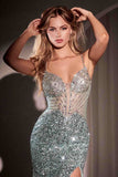 Ladivine CM370 Dress Fitted Sequin Prom Gown