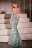 Ladivine CM373 Dress Off The Shoulder Sequin Fitted Gown