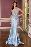 Ladivine CM391 Sparkling Halter Crystal Beadwork Glamorous Fitted Gown