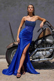 Ladivine CW301 High Glamour Strapless Sheer Bodice Evening Gown