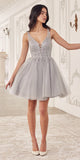 Ladivine CY022 Beaded A-Line Layered Tulle Short Homecoming Dress