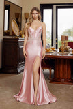 Nox Anabel D1760 Plunging V-Neckline Sequined Applique Prom Gown