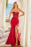 Nox Anabel E1284 Sweetheart Sequin Bodice with Ruched Hip Dress