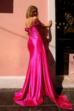 Nox Anabel E1451 Long Off the Shoulder Fitted Column Satin Dress