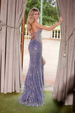 Nox Anabel E1530 Fitted Floor-Length Dress With A Fully Beaded Applique V-Neckline