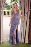 Nox Anabel E1530 Fitted Floor-Length Dress With A Fully Beaded Applique V-Neckline
