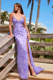 Nox Anabel E1710 Long Dress Fully Beaded Flower Design Sequin Applique A Slit