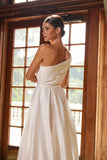 Nox Anabel E469 Elegant One Shoulder Long Satin A-Line Dress