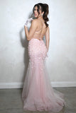 Eureka EK110 Floral and Hot Stone Studded Fitted Mermaid Gown