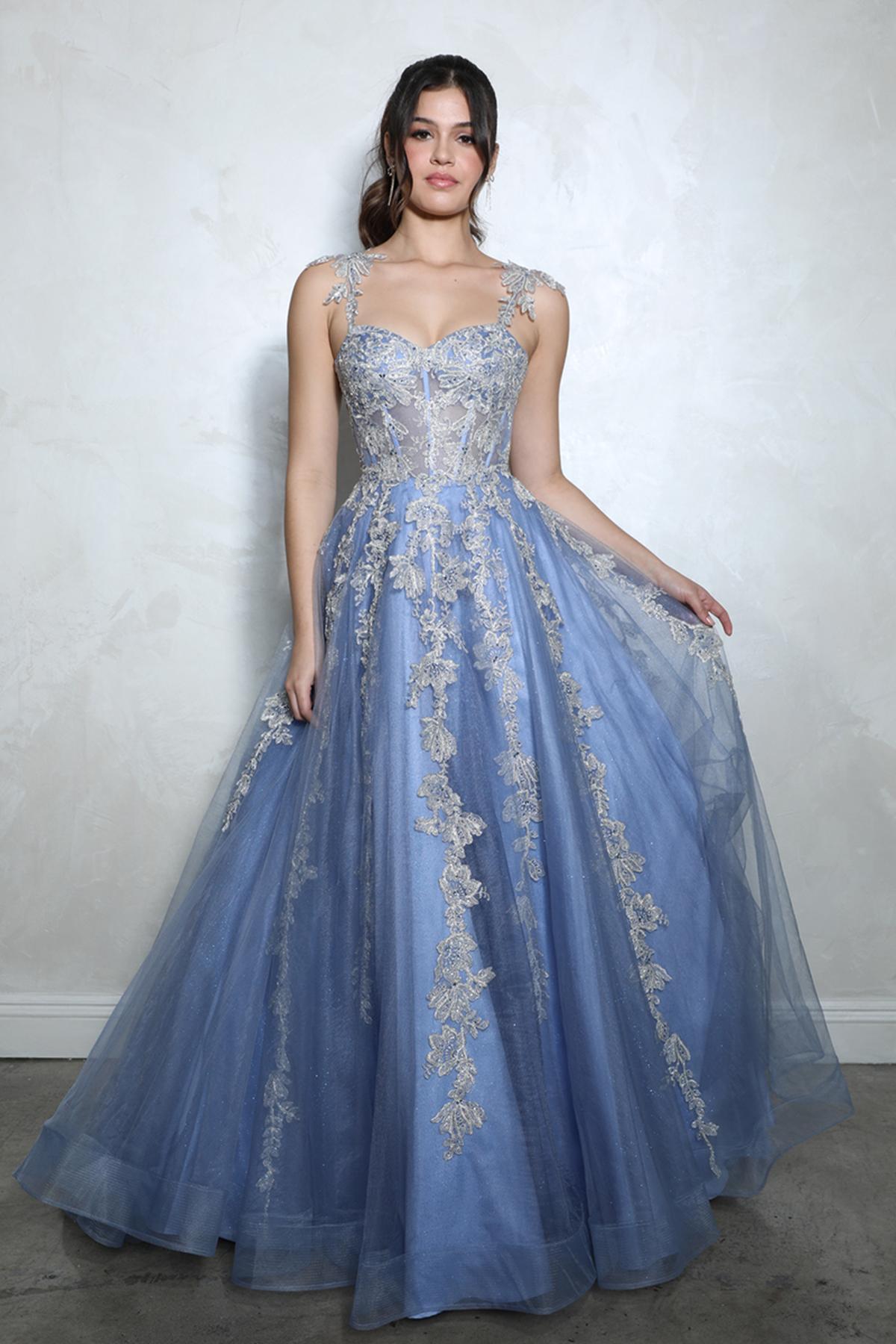 Eureka EK115 A-line Ball Gown With Embroidery Lace Detailing