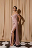 Eureka EK117 Cold Off the Shoulder Strap Fitted Evening Gown