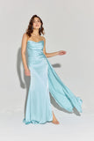 Eureka EK118 Side Sash Ruched Neckline Floor Length Strapless Gown