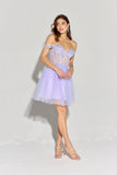 Eureka EK133 Short Off the Shoulder A-Line Tulle Dress