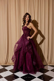 Eureka EK157 Long A-Line Glitter Tulle Ball Gown Ruffle Skirt