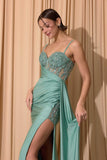Eureka EK166 Glitter Jersey Dress Side Sash Embellished Beaded Neckline