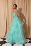 Eureka EK167 Lace Embroidery Cascading Ruffle Tier A-Line Skirt Gown