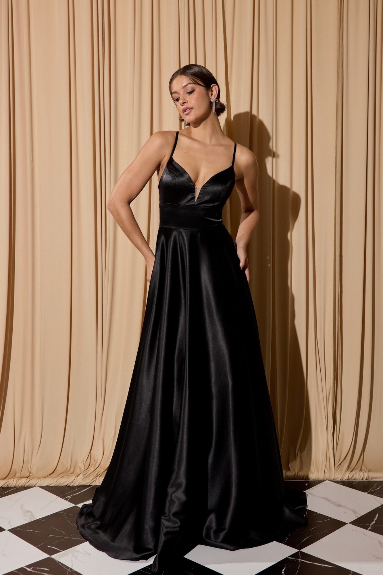 eureka bridesmaid dresses CAMI SILK GOWN | Women's Adjustable Spaghetti Straps And V-Neck main image 0