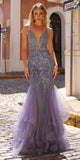 Nox Anabel G1368 Long Sleeveless Layered Tulle Mermaid Gown