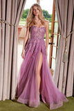 Nox Anabel G1371 Long A-Line Tulle Dress With A Sweetheart Top Sequin Applique