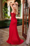Nox Anabel H1667 Satin Sweetheart Beaded Applique Dress with Slit