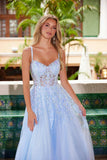 Nox Anabel H1682 A-Line Sweetheart Neckline Dress with Floral Applique