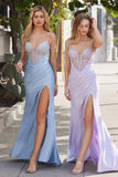Ladivine J4304 Dress Fitted Pastel Glitter Corset Prom Gown