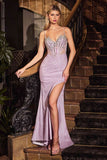 Ladivine J4305 Dress Fit & Flare Glitter Beaded Corset Prom Gown