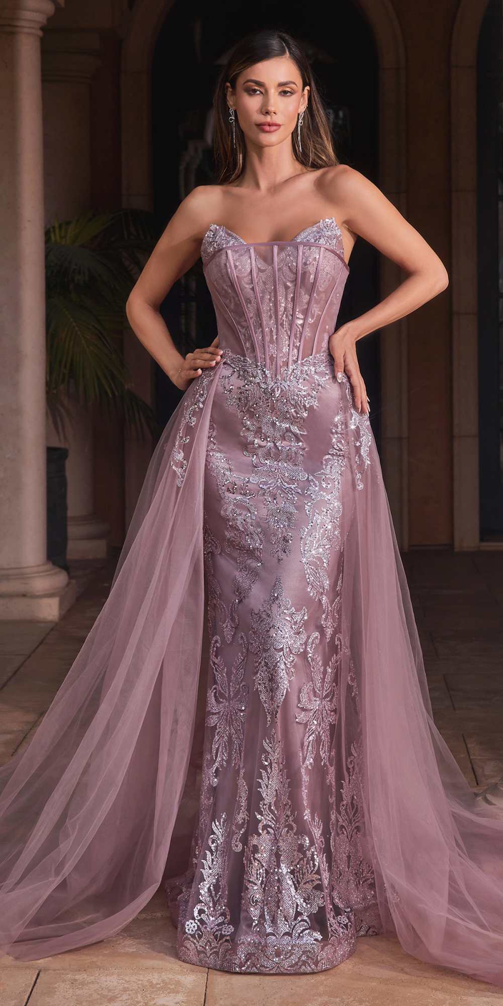 Ladivine J858 Dress | Cinderella Divine J858 - Dusty Mauve