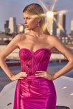 Ladivine J884 Dress Strapless Fitted Satin Corset Gown
