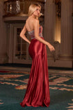 Ladivine J886 Sleek Fitted Gown Strapless Shimmering Beaded Bodice