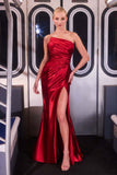 Ladivine J906 Show Stopper Sleek Fitted Liquid Satin Gown