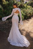 Nox Anabel JE994L Fitted Beaded Lace Long Sleeve Bridal Gown